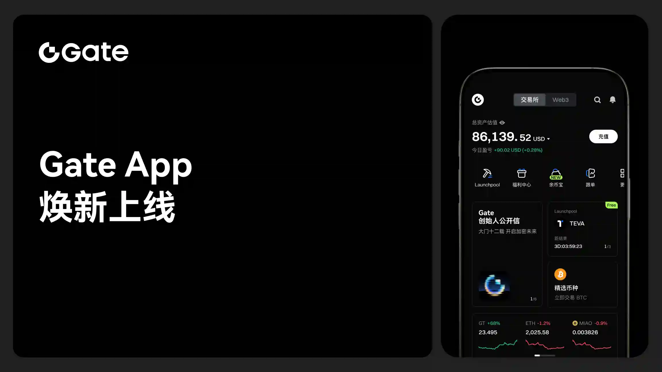 Gate App 焕新上线，一键畅享极致丝滑加密交易体验
